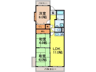 ドミ－ル桃山台Ⅱの物件間取画像